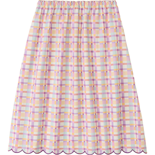 Organic Picnic Skirt , Scallop Plaid