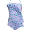 Cardumen Waves One-Piece Swimsuit, Purple - One Pieces - 1 - thumbnail