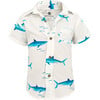 Leo & Remora Guayabera Tropical Shirt, Blue - Shirts - 1 - thumbnail