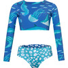 Fiesta En El Mar Sun Long Sleeve Bikini, Blue - Two Pieces - 1 - thumbnail