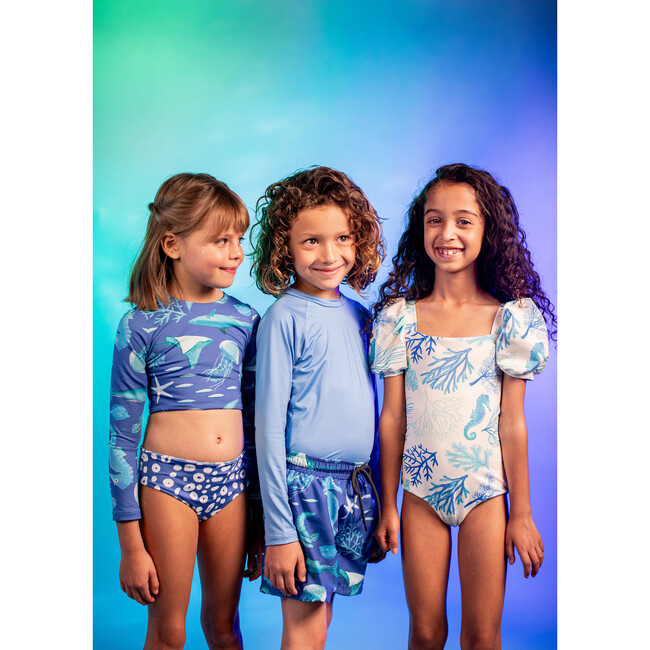 Fiesta En El Mar Sun Long Sleeve Bikini, Blue - Two Pieces - 2