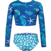 Fiesta En El Mar Sun Long Sleeve Bikini, Blue - Two Pieces - 3