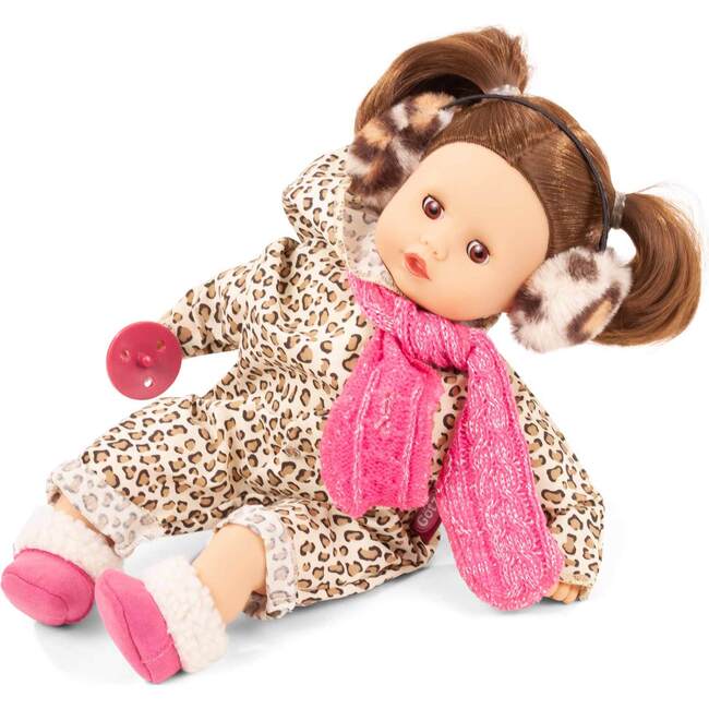 Muffin 13" Baby Doll with Brown Hair Sleepy Brown Eyes and Winter Outfit