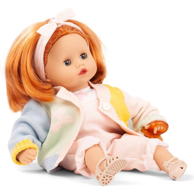 Muffin 13" Baby Doll with Sleepy Brown Eyes and Colorful Summer Playground Outfit