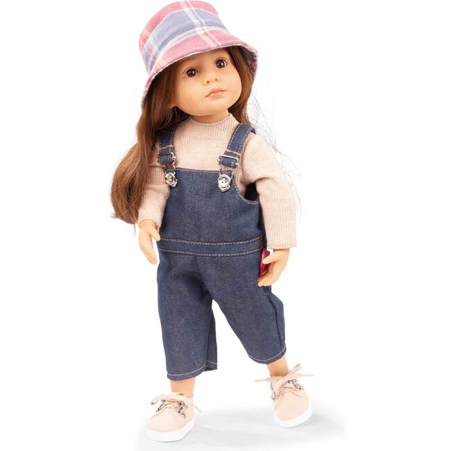 Little Kidz Grete Doll 14" Multi-Jointed Standing Doll with Long Brown Hair to Wash and Style