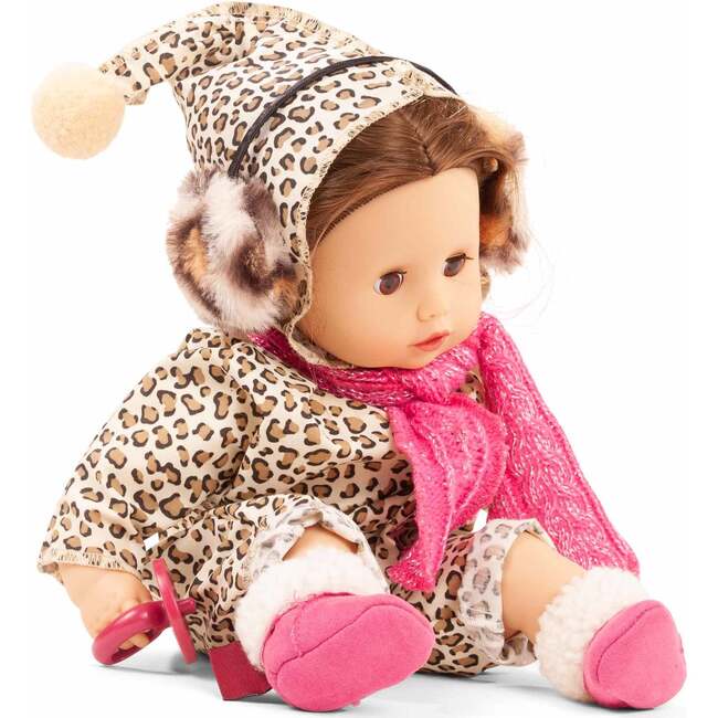 Muffin 13" Baby Doll with Brown Hair Sleepy Brown Eyes and Winter Outfit - Dolls - 2