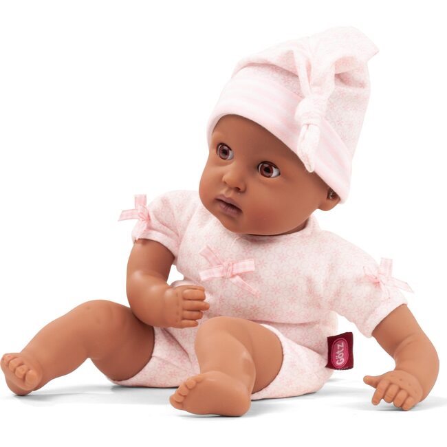 Muffin Baby 13" African American Baby Doll with Sleepy Brown Eyes and Sock Hat