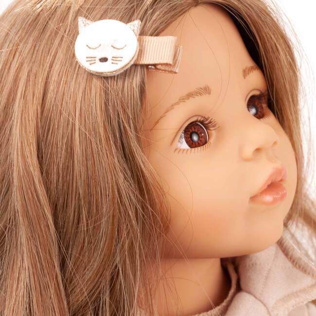 Happy Kidz Greta 19.5" Multi-Jointed Standing Doll With Long Brown Hair Dressed in Elegant Clothing - Dolls - 2