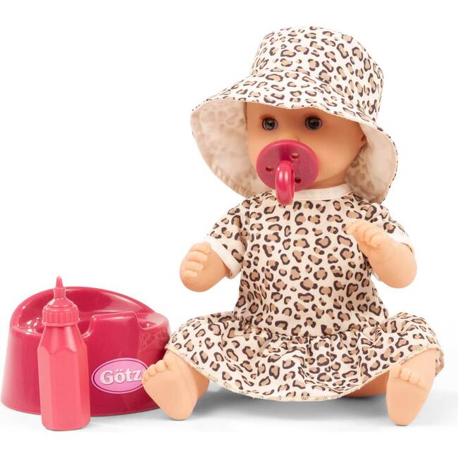 Aquini Girl Spotted Cat Outfit 13" Baby Doll Waterproof with Potty and Accessories - Dolls - 3