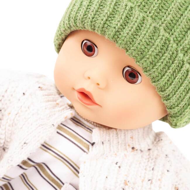 Muffin Baby 13" Baby Doll with Sleepy Brown Eyes and Striped City Outfit - Dolls - 5