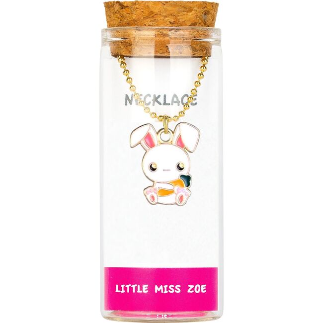 Charming Necklace in a Bottle, Bunny with Carrot