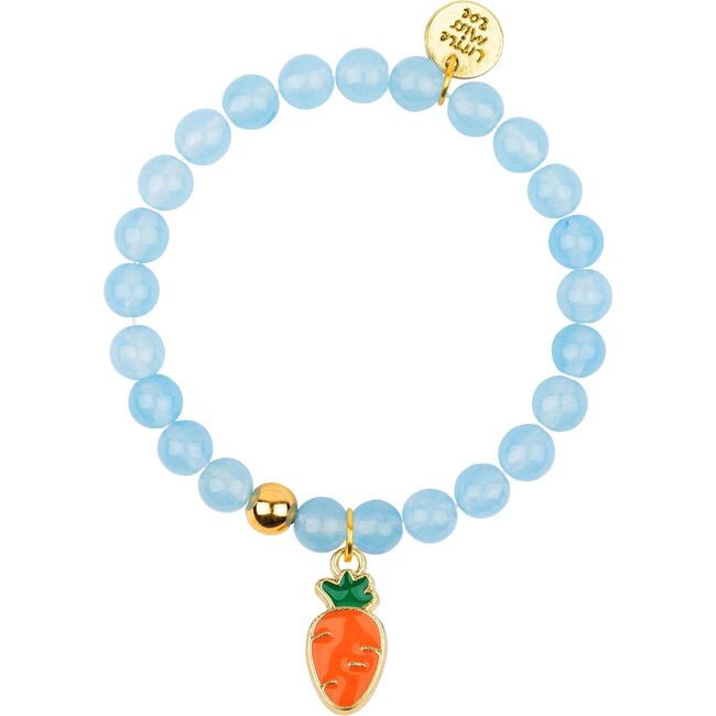Blue Gemstone Bracelet with Carrot Enamel Charm
