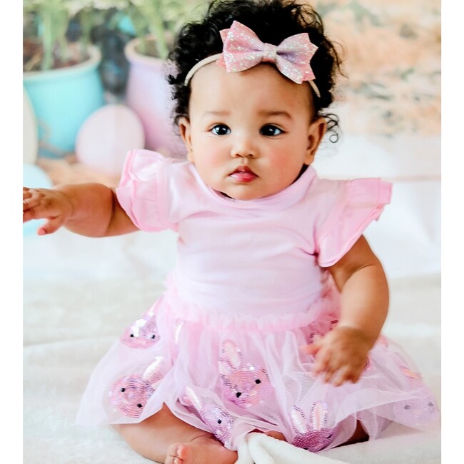 Easter Bunny 2 Piece Gift Set: Bodysuit and Headband, Pink - Onesies - 2
