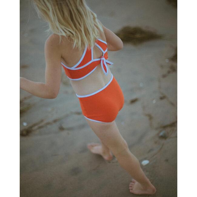 Sleeveless Back Tie Swim Top, Rosso - Two Pieces - 2