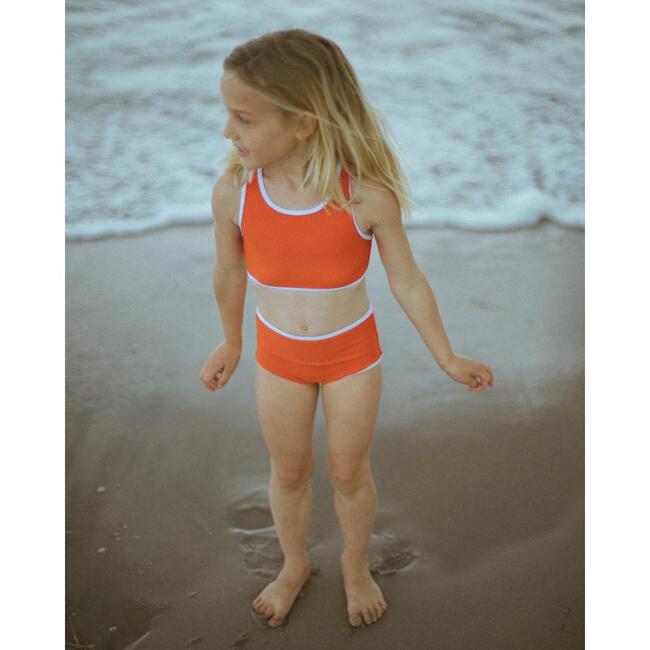 Sleeveless Back Tie Swim Top, Rosso - Two Pieces - 4