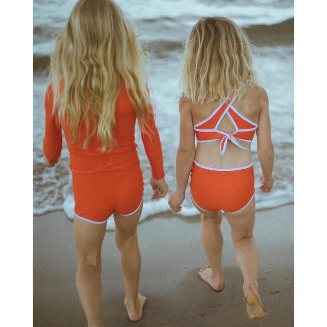 Sleeveless Back Tie Swim Top, Rosso - Two Pieces - 5