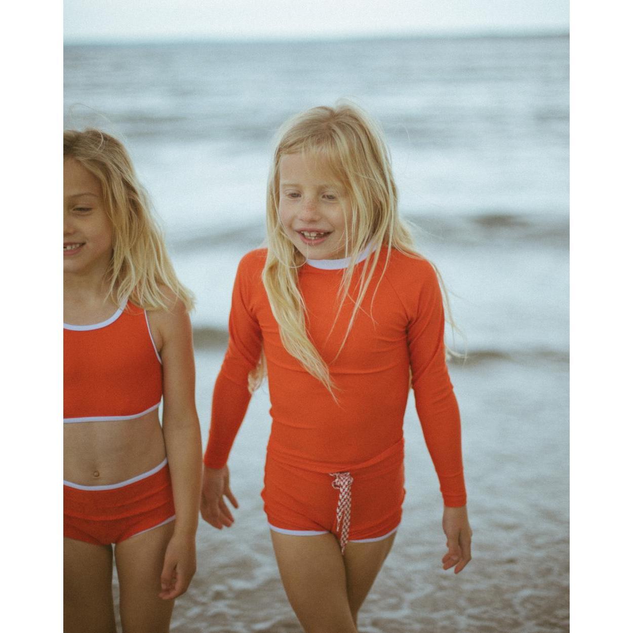 Sleeveless Back Tie Swim Top, Rosso - Misha & Puff Swim