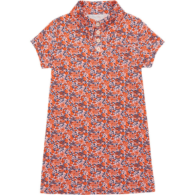 Sharon Short Sleeve Polo Dress, Rose Blush Tisbury Garden