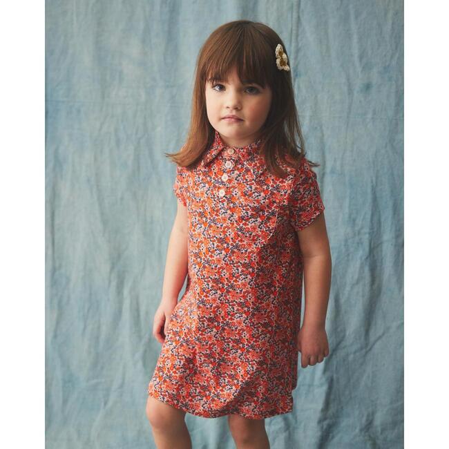 Sharon Short Sleeve Polo Dress, Rose Blush Tisbury Garden - Dresses - 3