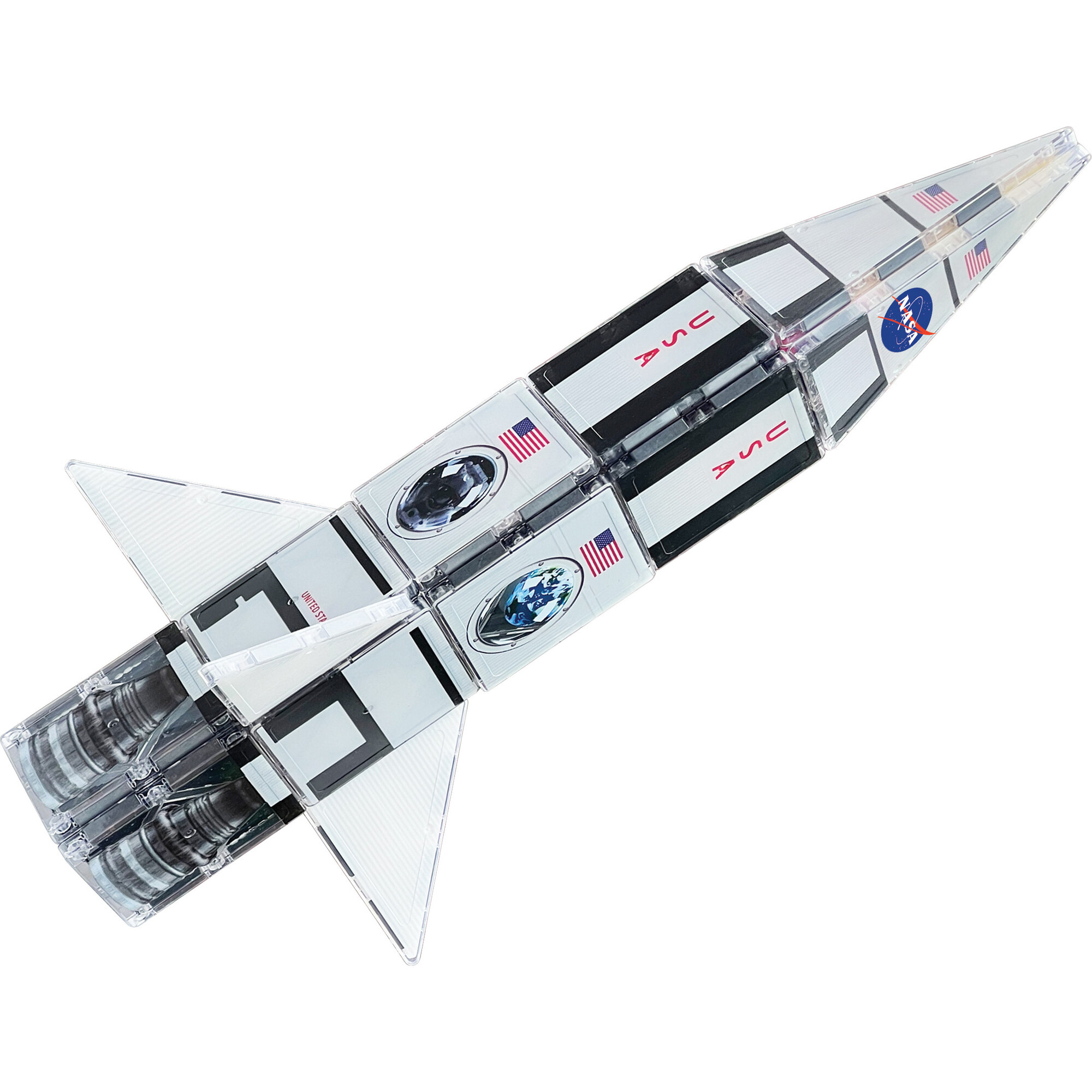 NASA Rocketship Magnetic Tiles 18-Piece Set - Magnetic Tiles - 1