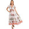 Women's Aria Printed elastic waistline Maxi Dress, Flower Market - Dresses - 1 - thumbnail