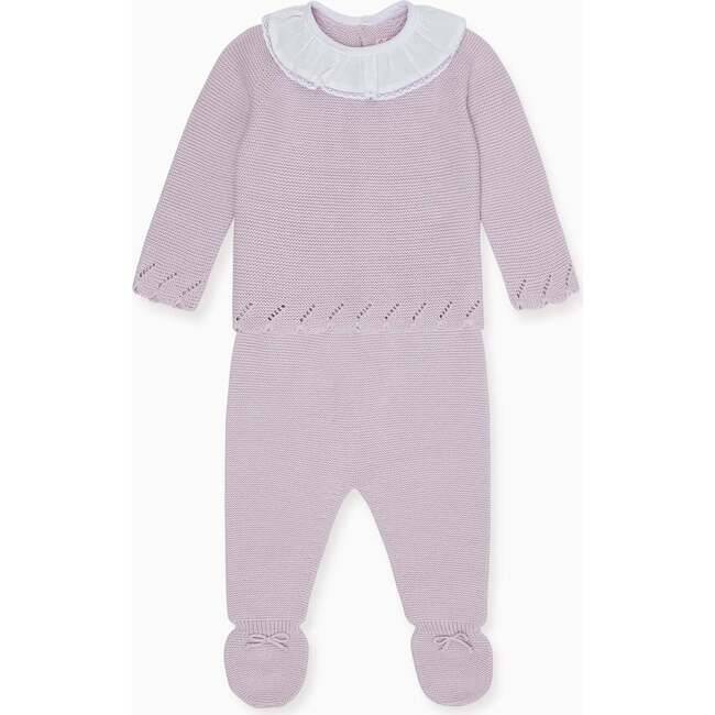 Claudeta Cotton Baby Girl Knitted Set, Lilac