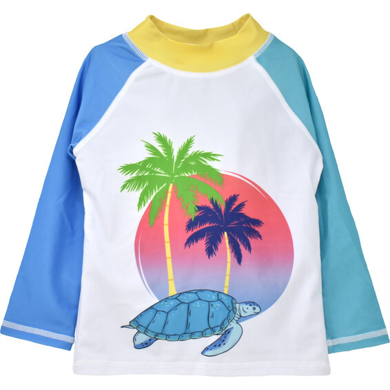 UPF 50 Graphic Rash Guard Swim Top, Turtle Beach - Rash Guards - 1
