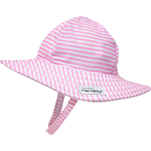 UPF 50 Summer Splash Swim Hat, Sweet Pink Stripe
