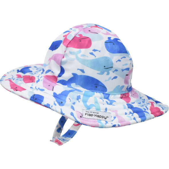 UPF 50 Summer Splash Swim Hat, Rosy Whales