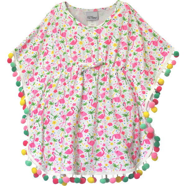UPF 50 Kaia Beach Swim Cover-Up, Flamingo Party Flap Happy Swim