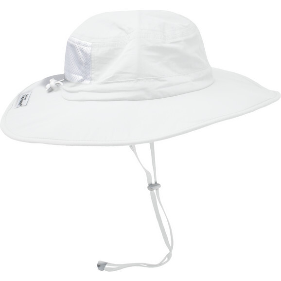 Adult UPF 50+ Flap Happy Outdoor Sun Hat, White