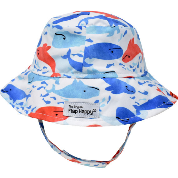 UPF 50 Bucket Hat, Splish Spllash Whale Blue