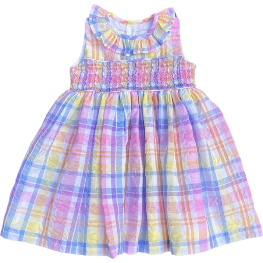 Piper Smocked Dress, Rainbow Pastel - Dresses - 1