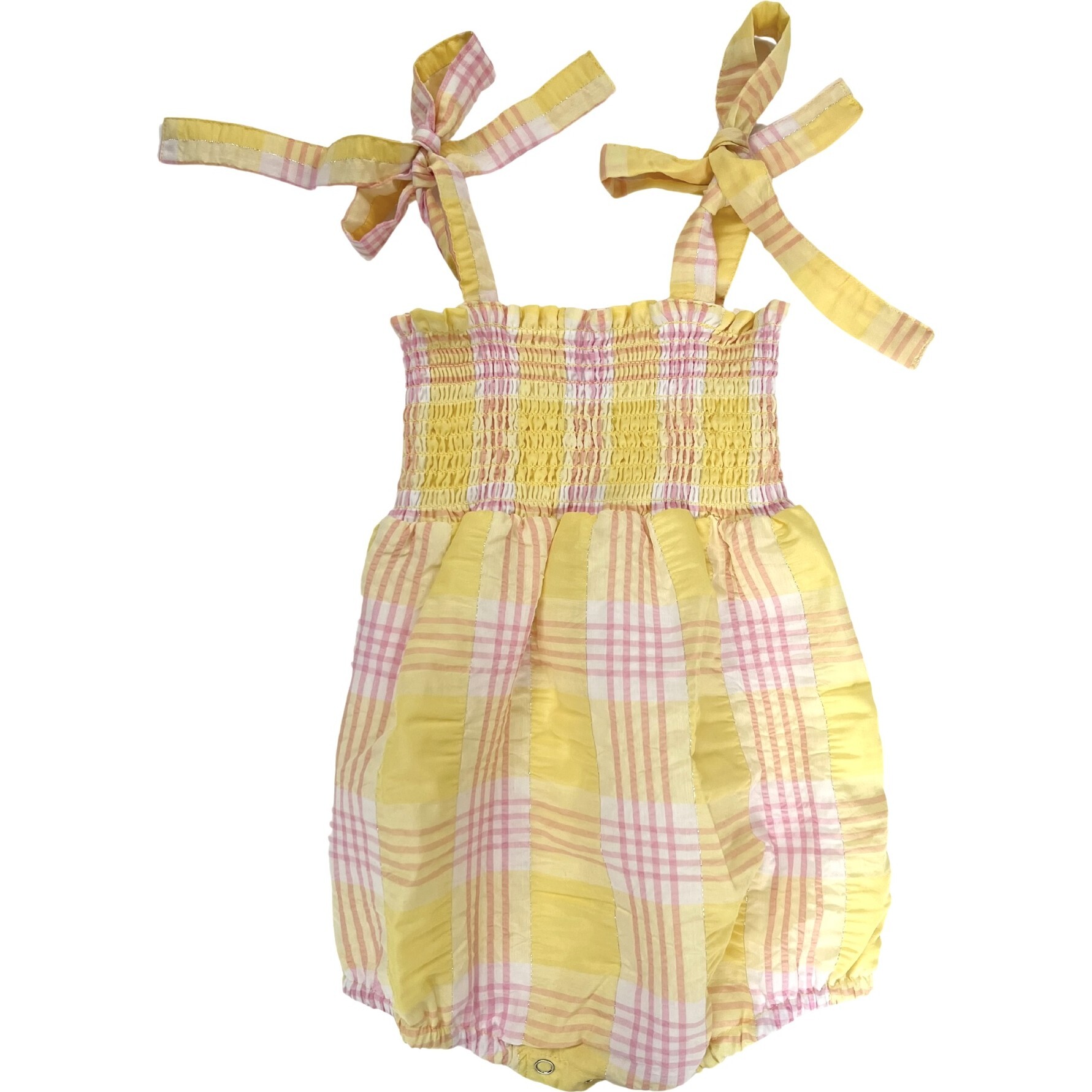 Pink Lemonade Baby Girl Bubble, Pink and Yellow - Rompers - 1