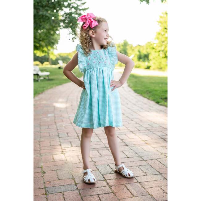 Spring Days Smocked Dress, Mint Check - Dresses - 2