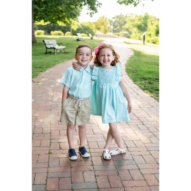 Spring Days Smocked Dress, Mint Check - Dresses - 4