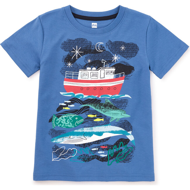 Sea Life Graphic Tee, Mariner Blue - T-Shirts - 1