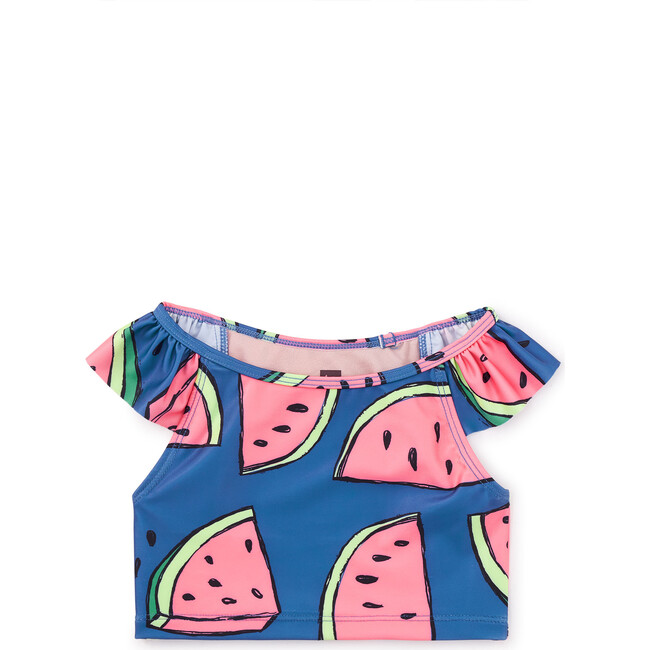 Ruffle Sleeve Tankini Swim Top, Watermelons