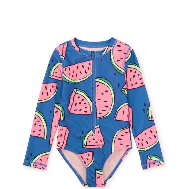 Long Sleeve One-Piece Swimsuit, Watermelons