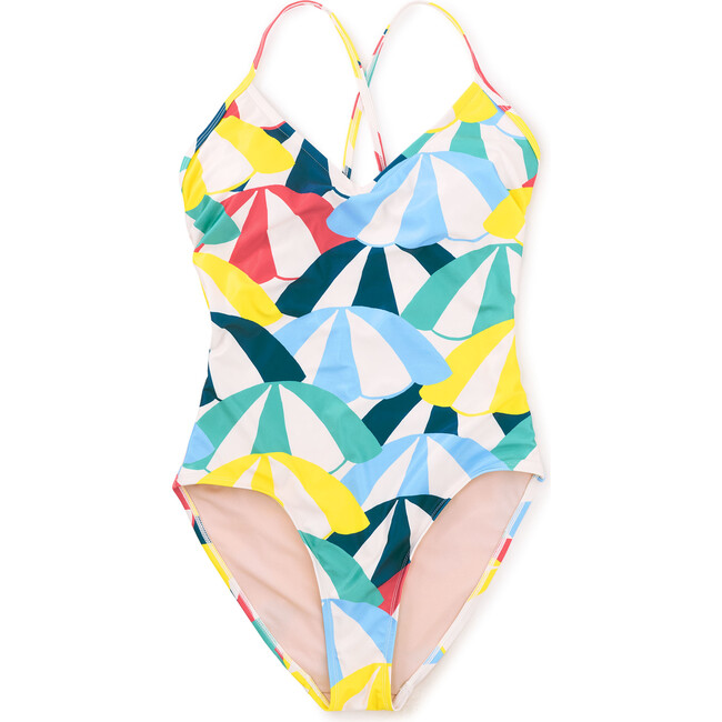 Adult One-Piece Swimsuit, Beach Umbrellas