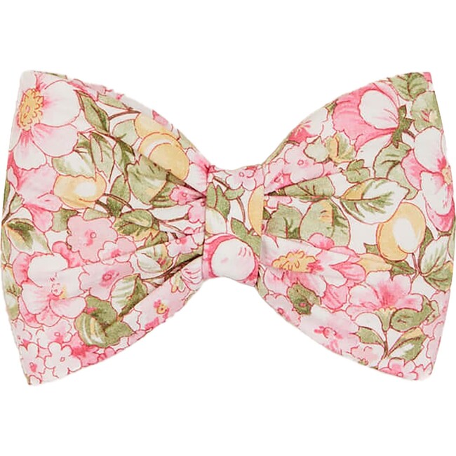 Eloise Floral Print Medium Bow Clip, Pink - Hair Accessories - 1