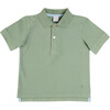 Plain Short Sleeve Polo Top, Green - Sweaters - 1 - thumbnail