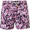 Classic Cut Swim Short, Pink Flower - Swim Trunks - 1 - thumbnail