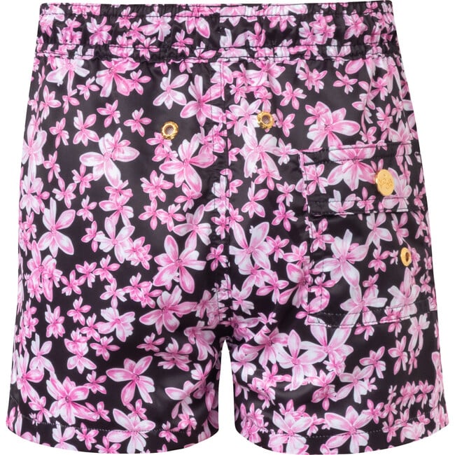 Classic Cut Swim Short, Pink Flower - Swim Trunks - 2