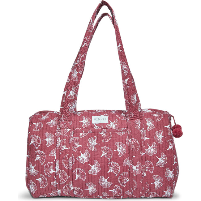 Elodie Quilted Duffel Bag, Red Ginkgo