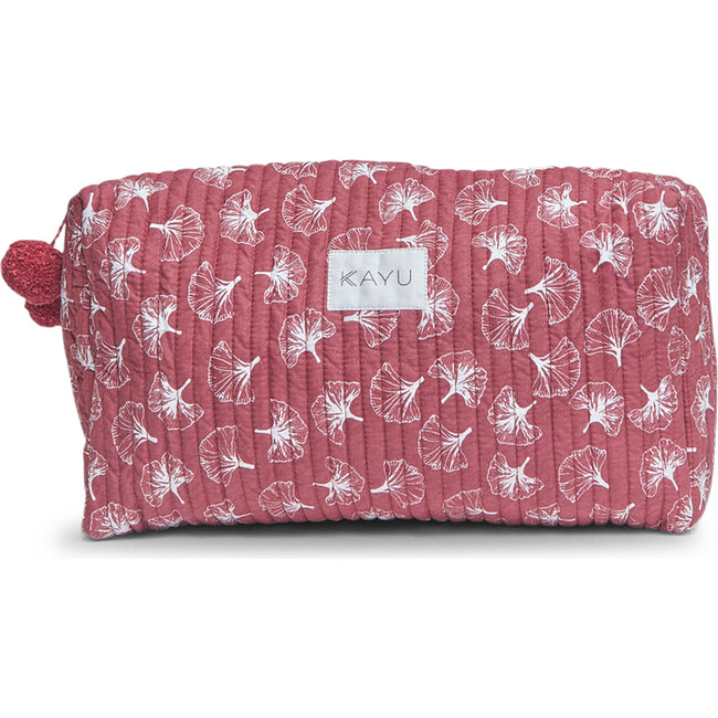 Clover Quilted Over-Sized Pouch, Red Ginkgo