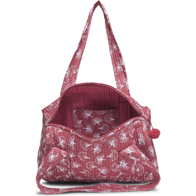 Elodie Quilted Duffel Bag, Red Ginkgo - Bags - 3