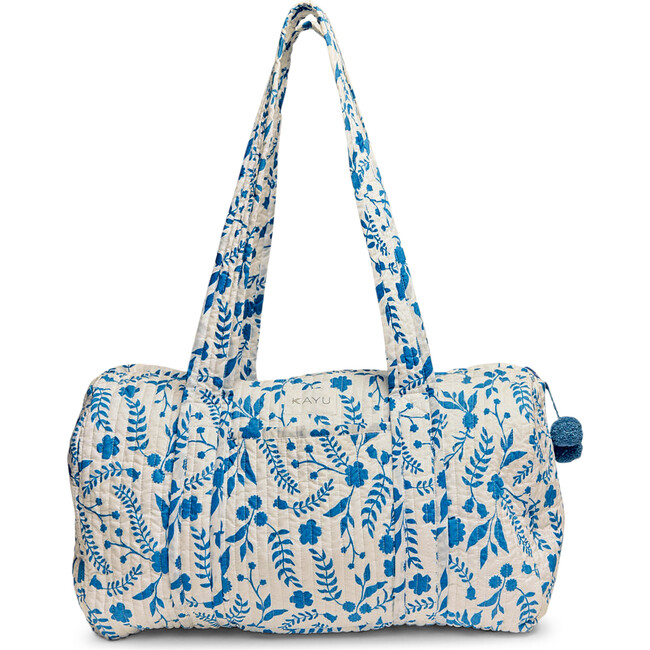 Elodie Quilted Duffel Bag , Blue Chinoiserie