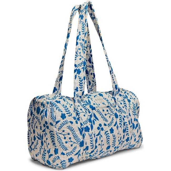 Elodie Quilted Duffel Bag , Blue Chinoiserie - Bags - 4