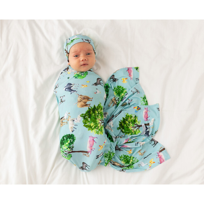 Brayden Infant Swaddle & Beanie Set, Green - Swaddles - 5